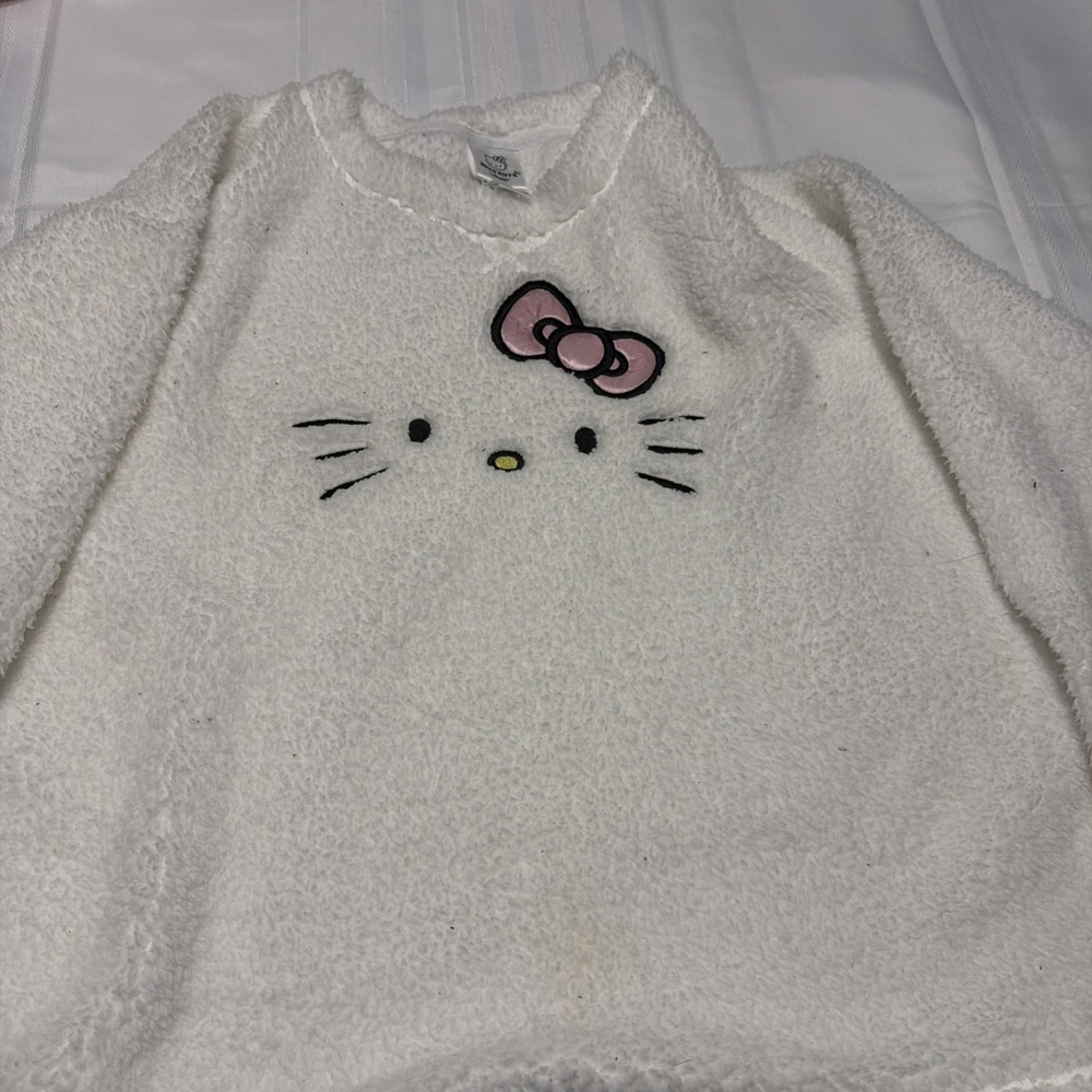 Hello Kitty Sanrio White Faux Fur Sherpa Pajama Top XL 16-18 LZ44901SA